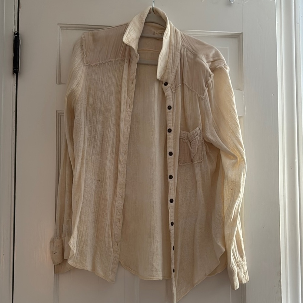 Cream Button-Up Shirt